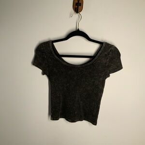 Wild Fable Black Fitted Crop Tee